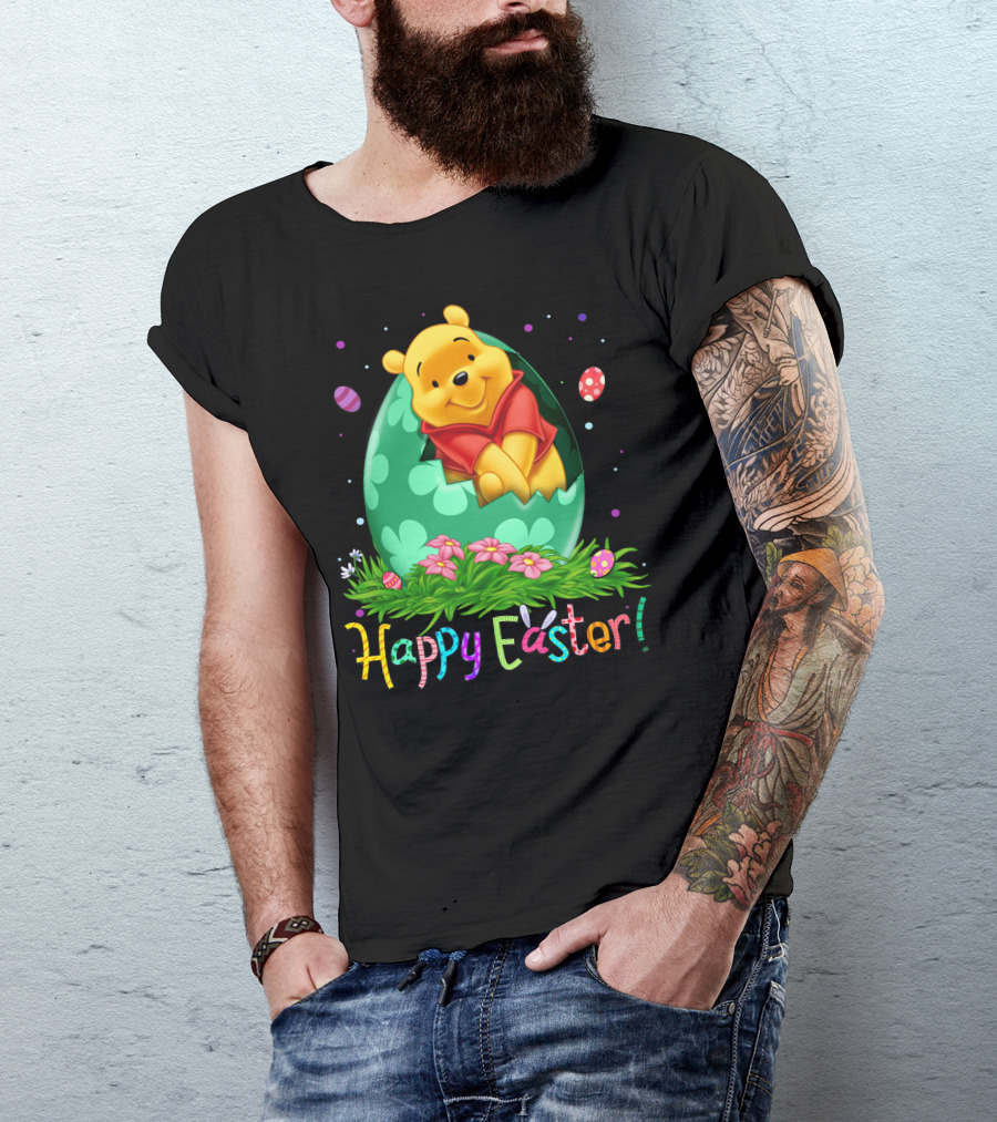 Winnie The Pooh Happy Easter Egg Greetings T-Shirt