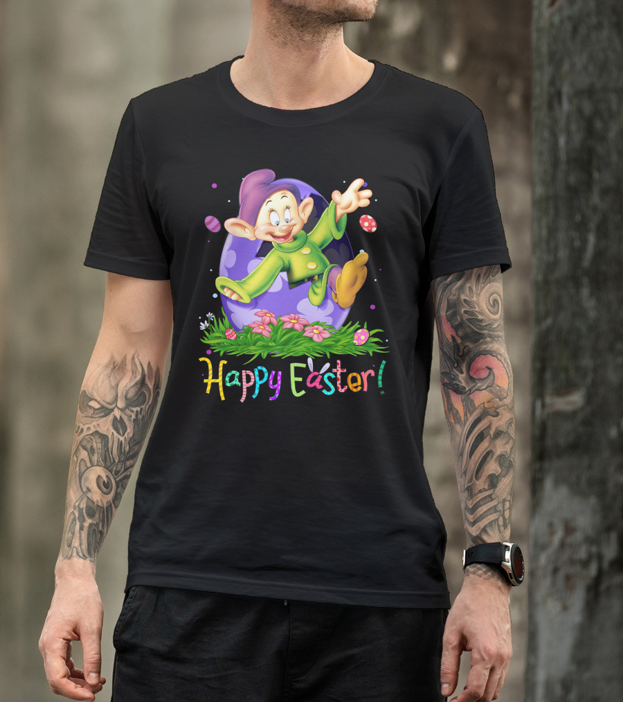 Happy Easter Dopey Disney Seven Dwarfs Purple Egg Celebration T-Shirt