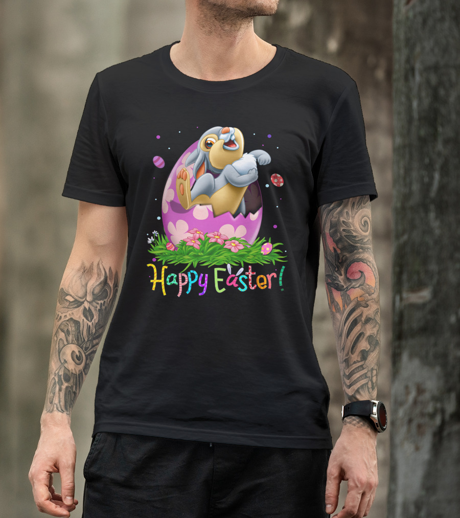 Thumper Happy Easter Bunny Egg Flowers T-Shirt