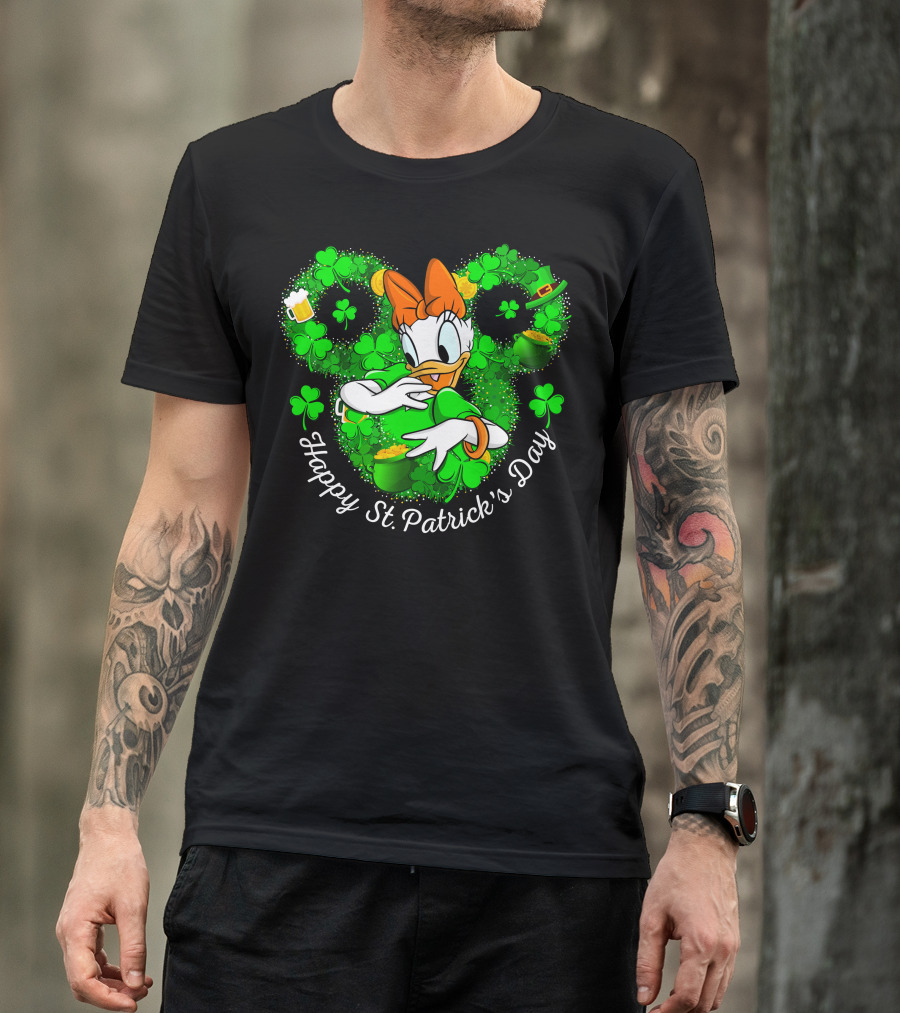 Daisy Happy St. Patrick's Day Shamrocks And Gold T-Shirt