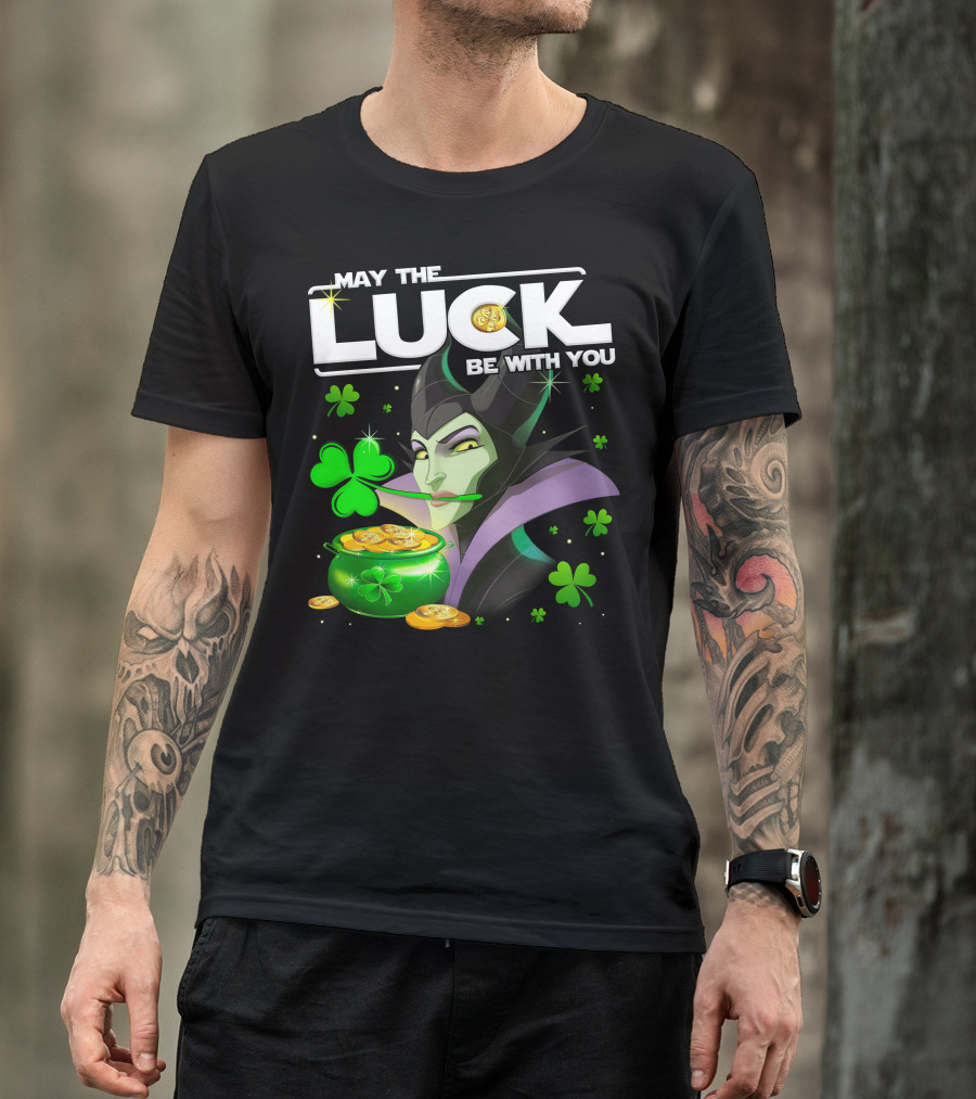 May The Luck Be With You Maleficent Clovers Coins Pot T-Shirt