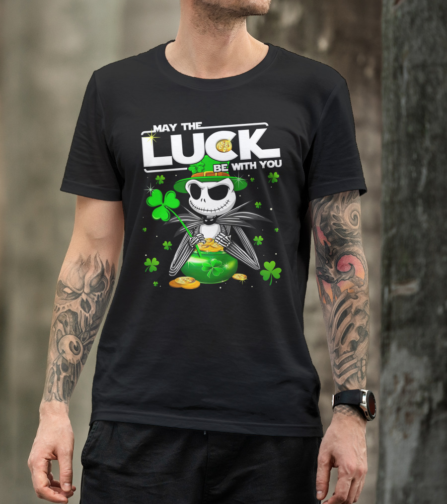 May The Luck Be With You Jack Skellington St. Patrick's Day T-Shirt