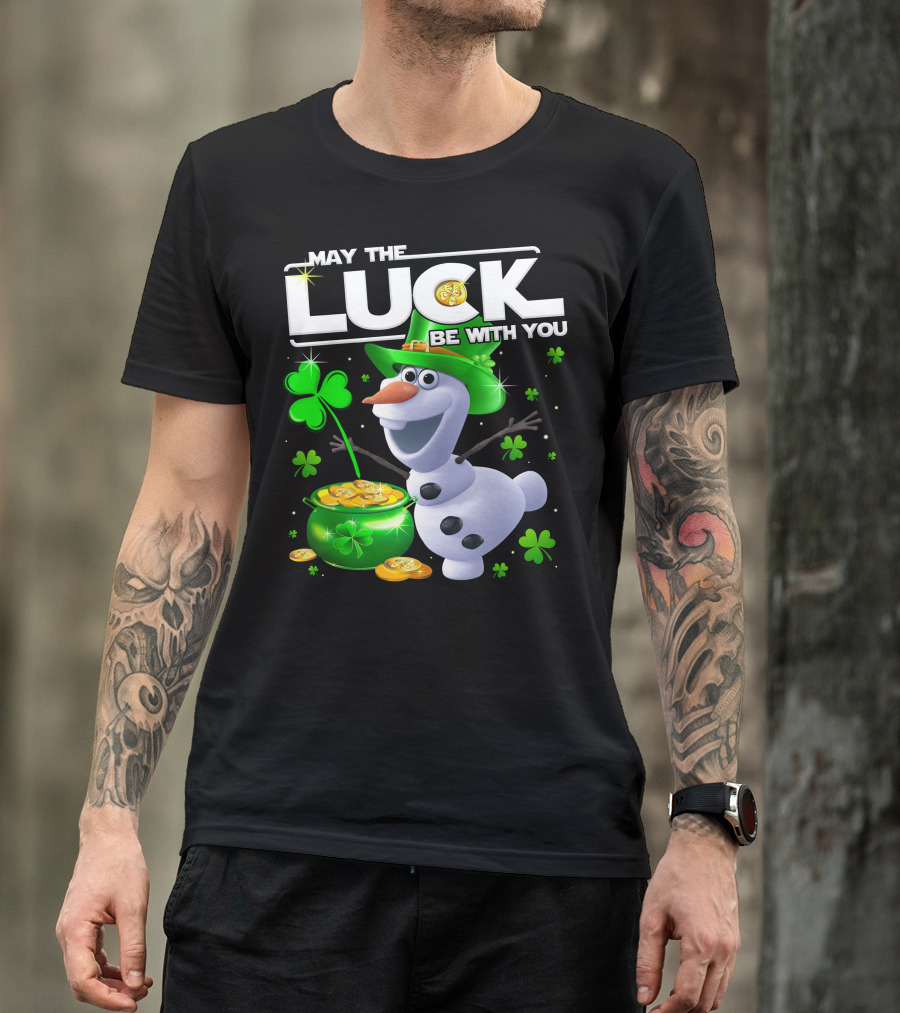 Olaf May The Luck Be With You St. Patrick's Day Clover Coins T-Shirt