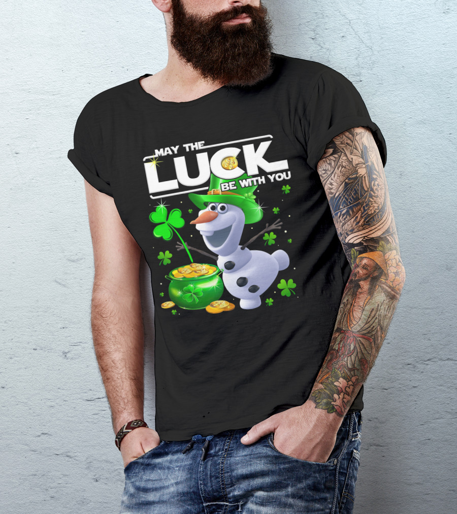 Olaf May The Luck Be With You St. Patrick's Day Clover Coins T-Shirt