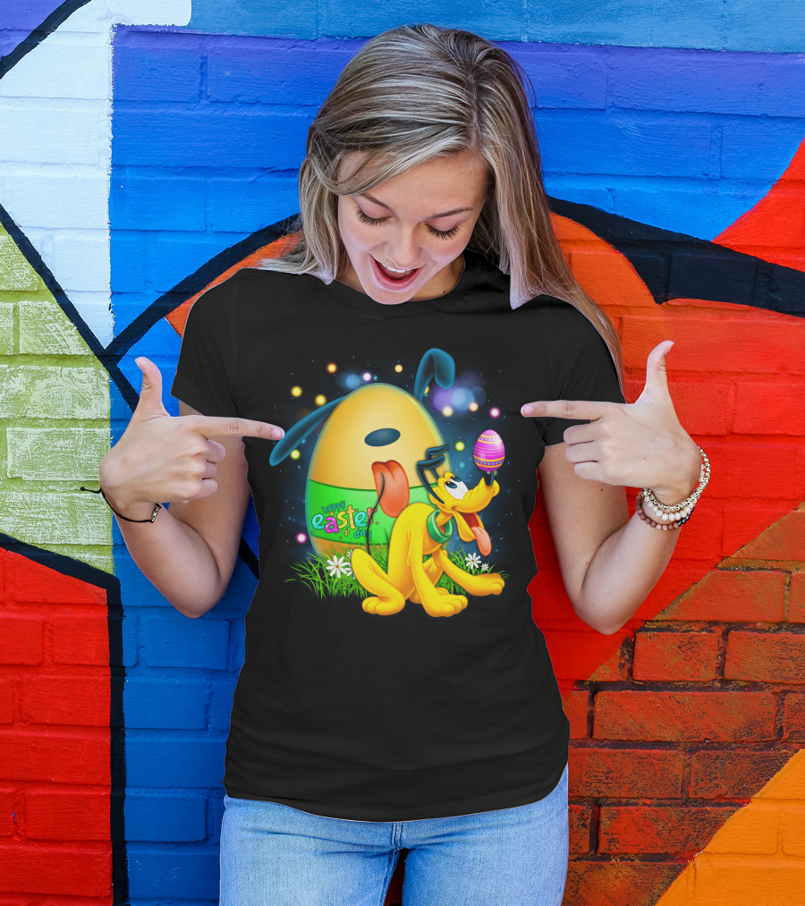 Pluto Happy Easter Egg Balancing T-Shirt