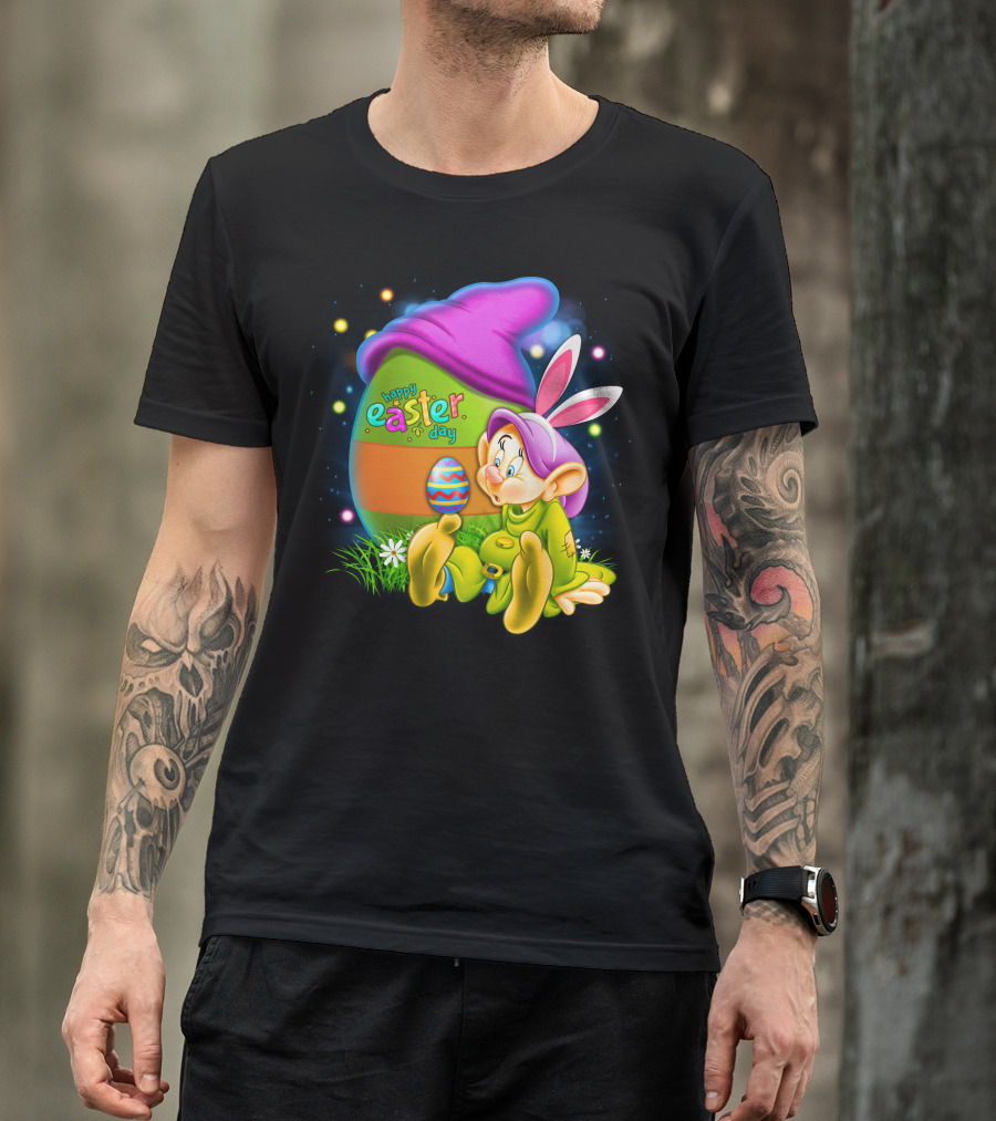 Happy Easter Day Dopey With Colorful Egg And Bunny Ears T-Shirt