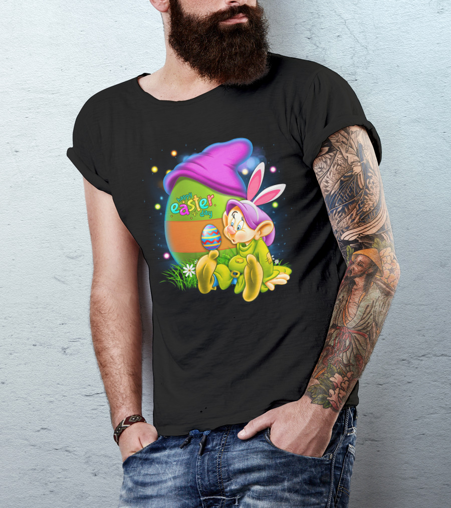 Happy Easter Day Dopey With Colorful Egg And Bunny Ears T-Shirt