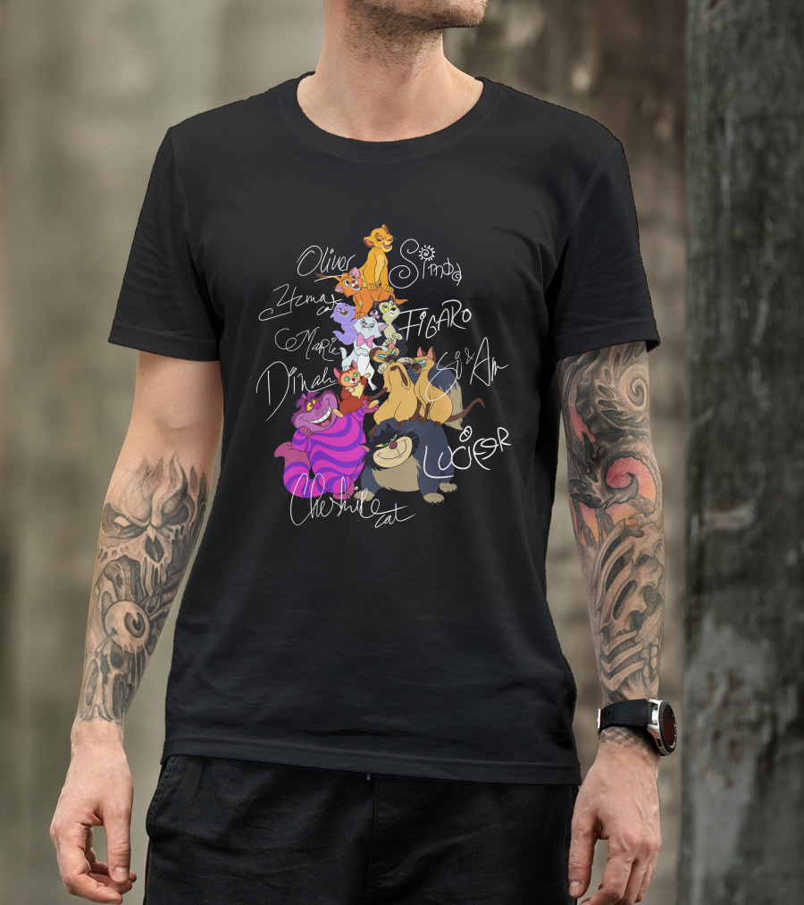 Oliver Simba Marie Figaro Cheshire Cat Yzma Dinah Lucifer Si And Am T-Shirt