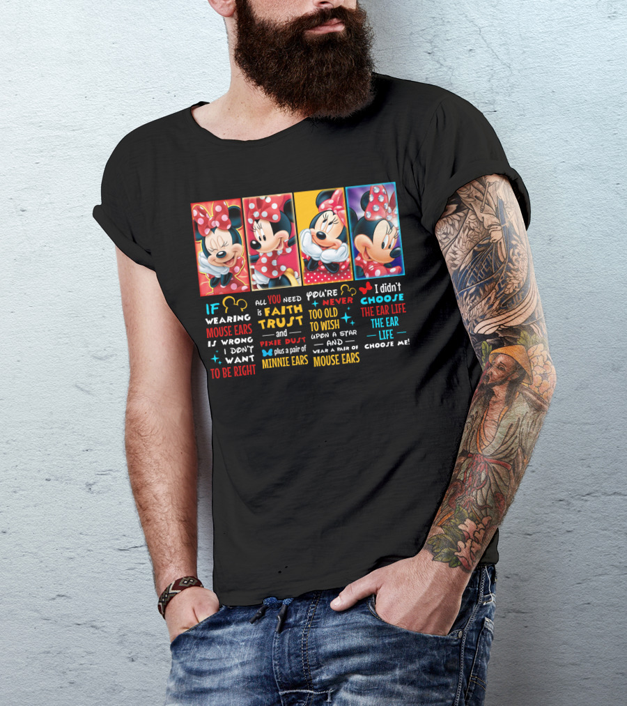 Minnie Mouse Ears Faith Trust Pixie Dust Star Wish Choose Life T-Shirt