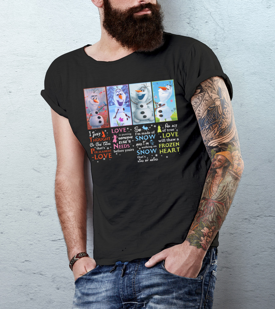 Olaf Permanent Love Frozen Heart Snow T-Shirt