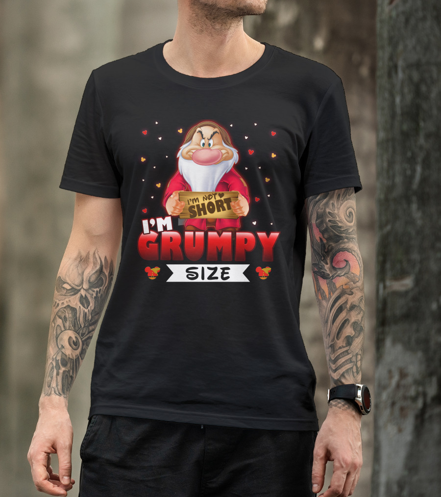 I'm Not Short I'm Grumpy Size T-Shirt