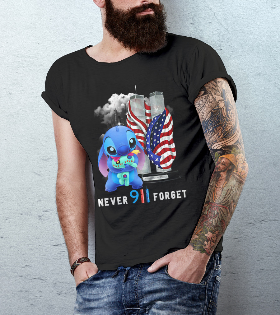 Never Forget Stitch 9/11 Tribute T-Shirt