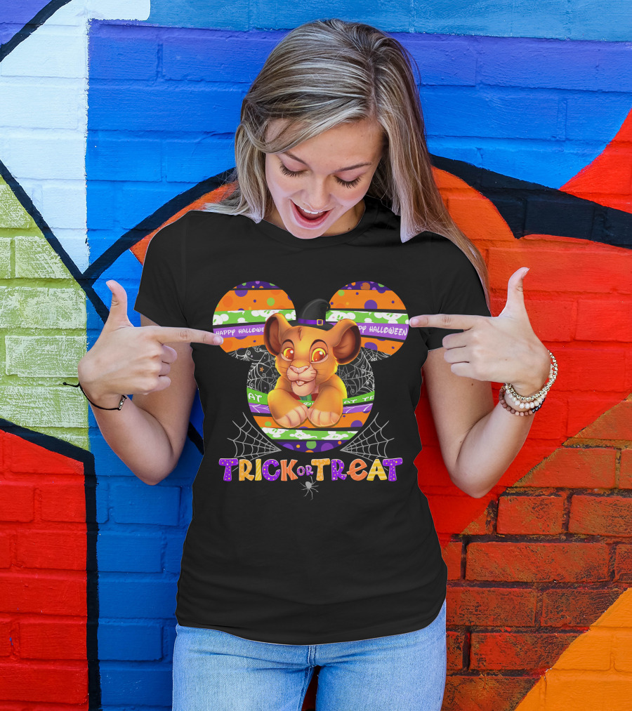 Trick Or Treat Simba Halloween Happy Halloween Mickey Mouse T-Shirt