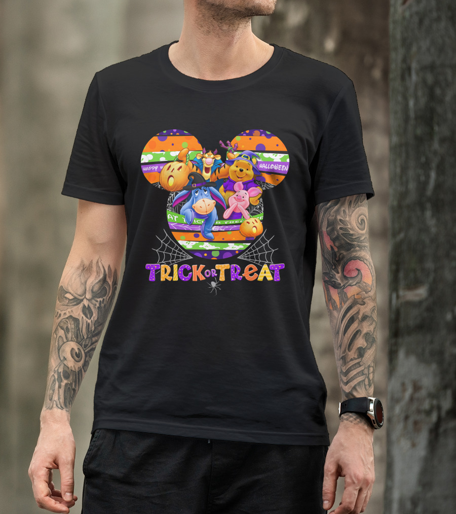 Trick Or Treat Halloween Winnie The Pooh Tigger Eeyore Piglet Disney T-Shirt
