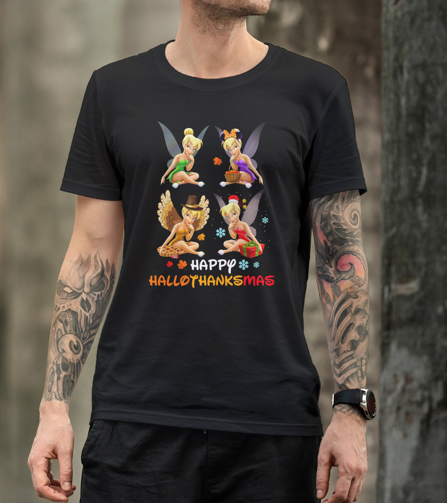 Happy Hallothanksmas Tinkerbell Seasonal Celebration T-Shirt
