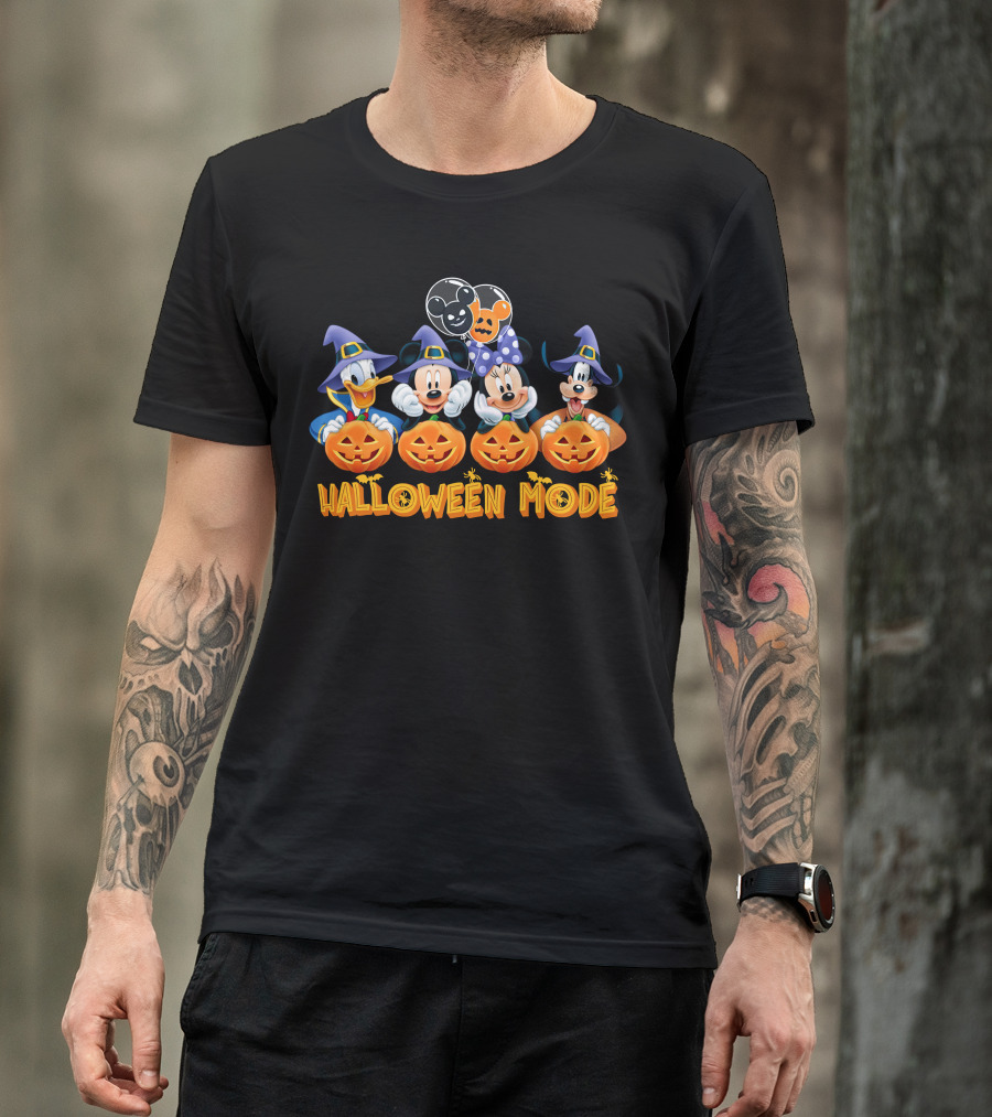 Mickey & Friends Halloween Mode With Pumpkins And Witch Hats T-Shirt