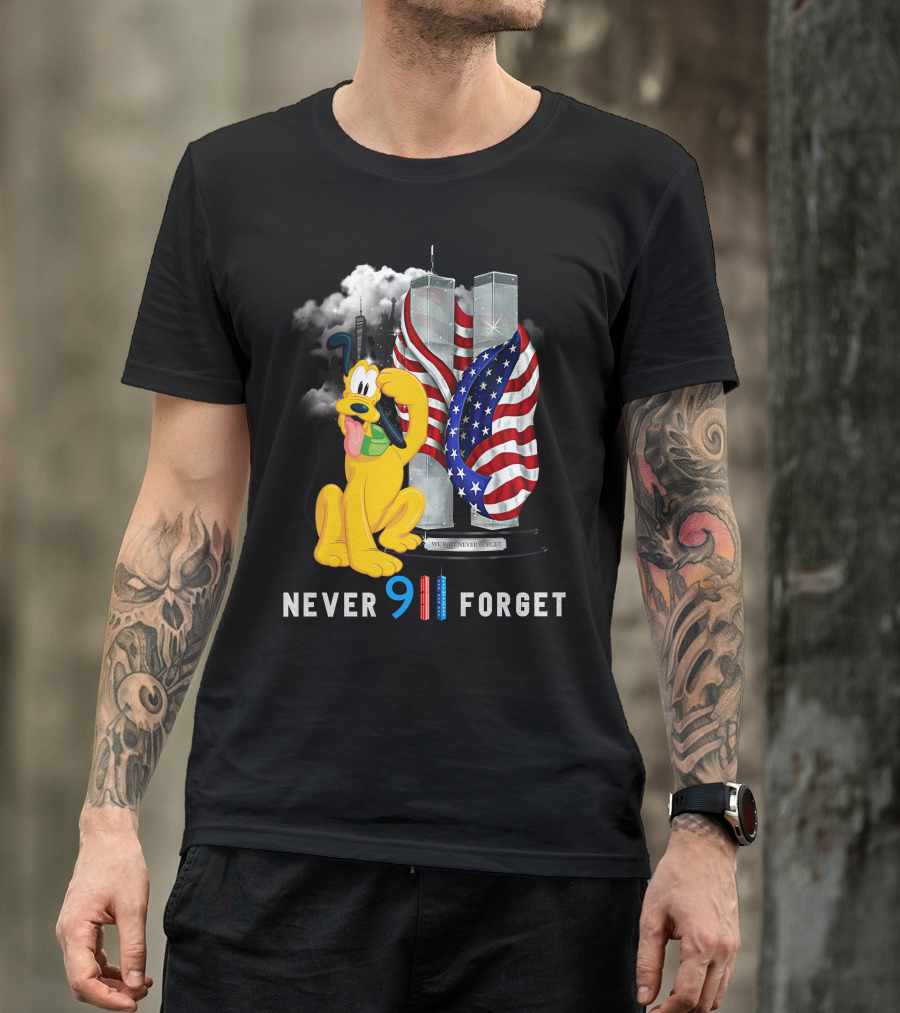 Never 9 11 Forget Pluto Twin Towers Memorial Tribute T-Shirt