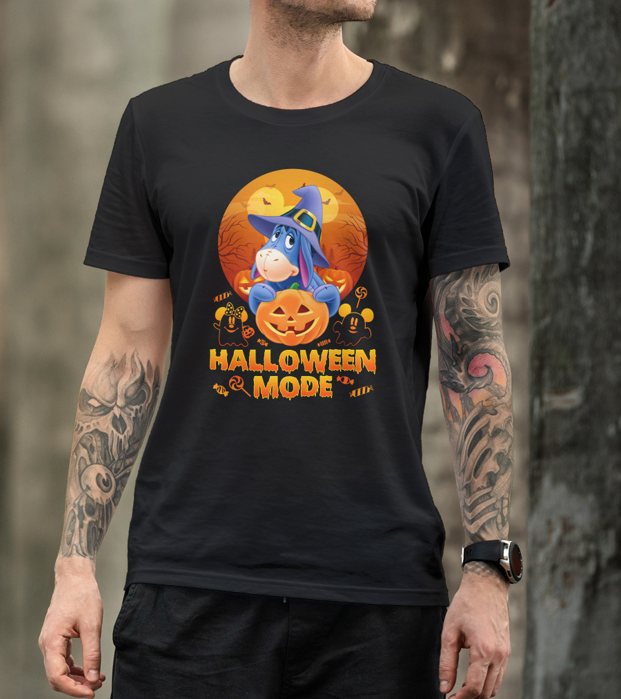 Eeyore Halloween Mode Pumpkins And Candy T-Shirt