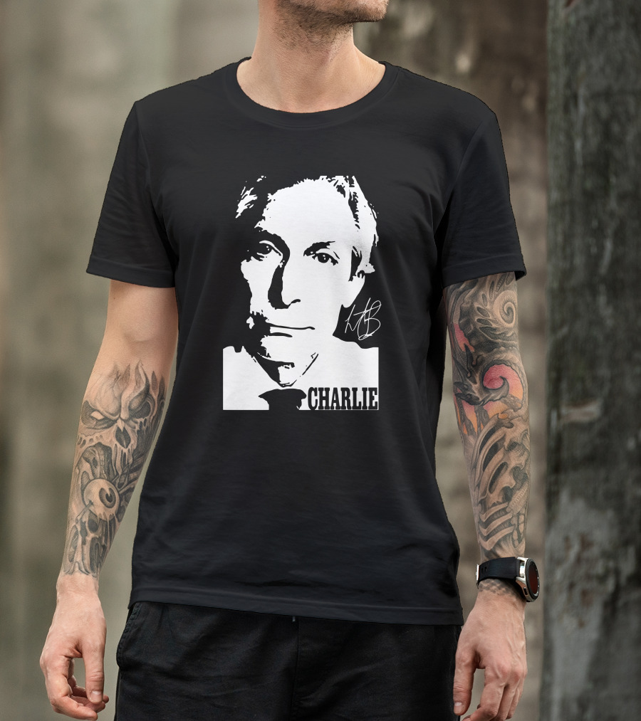 Charlie Thanks For Mermories Black And White T-Shirt