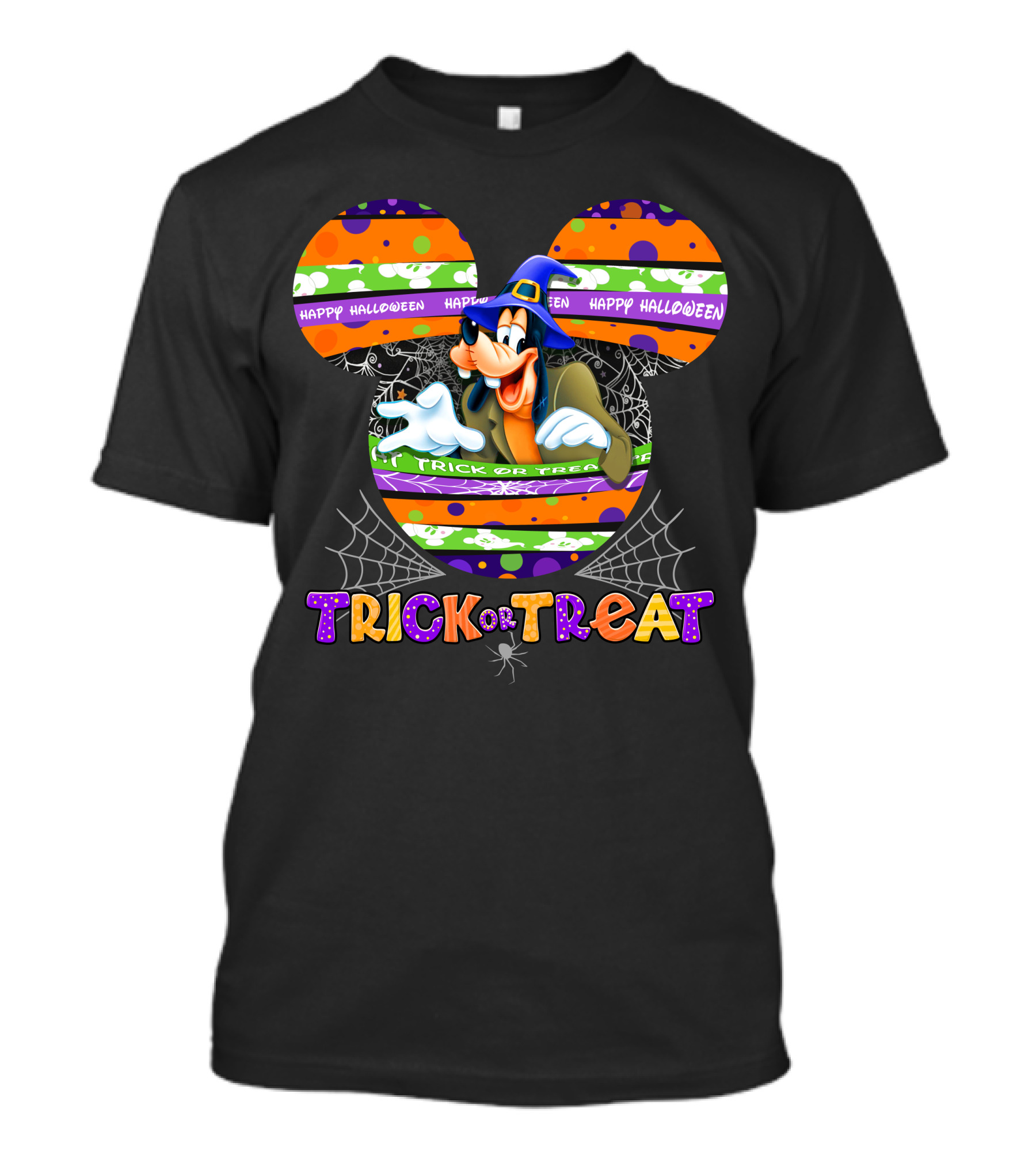 Happy Halloween Goofy Trick Or Treat Mickey Ears T-Shirt