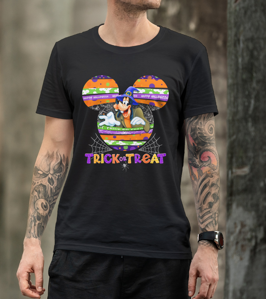 Happy Halloween Goofy Trick Or Treat Mickey Ears T-Shirt