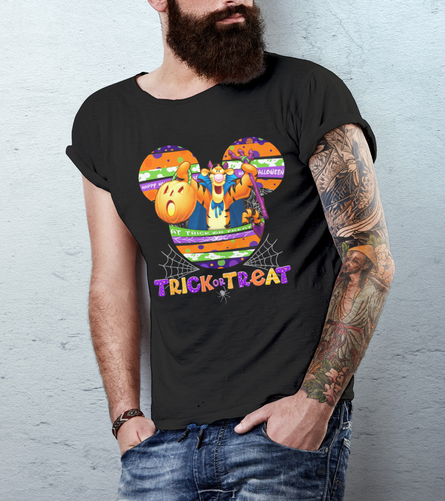Tigger Trick Or Treat Happy Halloween Mickey Ears T-Shirt