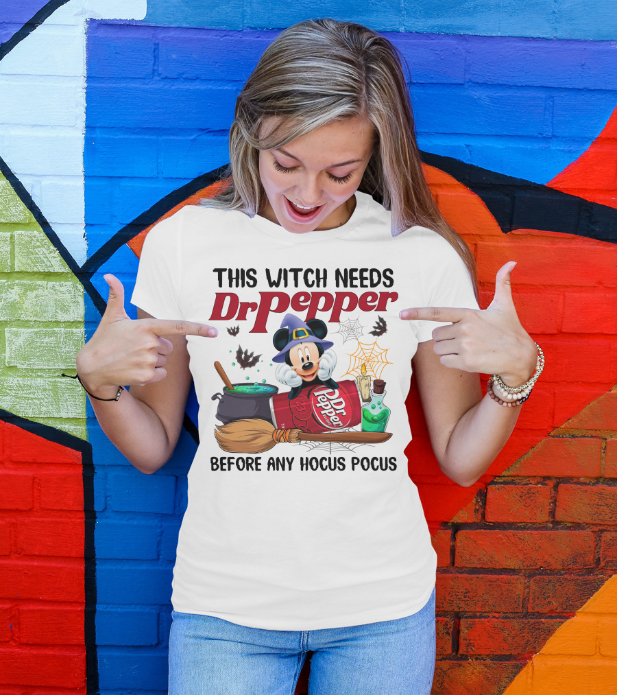 This Witch Needs Dr Pepper Mickey Mouse Hocus Pocus Magic T-Shirt