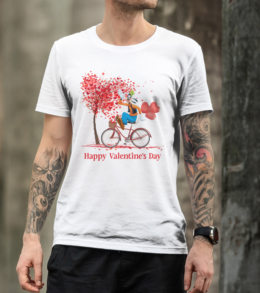 Happy Valentine's Day Goofy Bike Ride T-Shirt