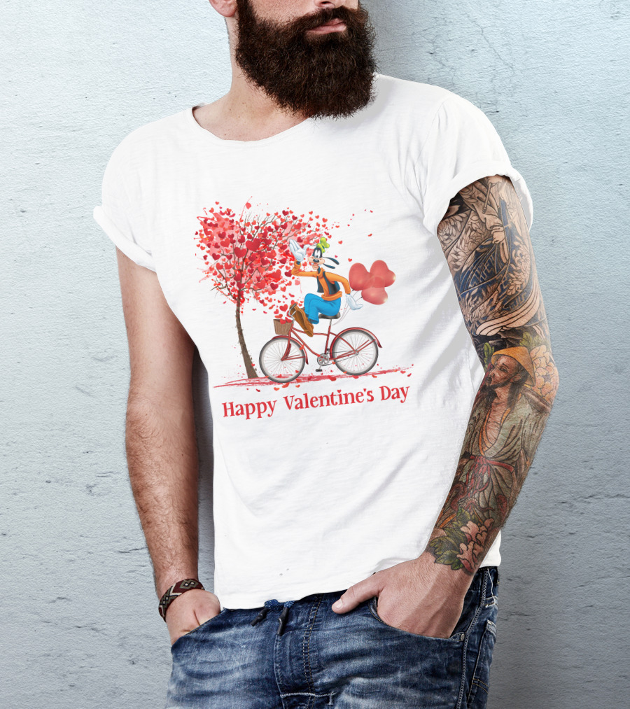 Happy Valentine's Day Goofy Bike Ride T-Shirt