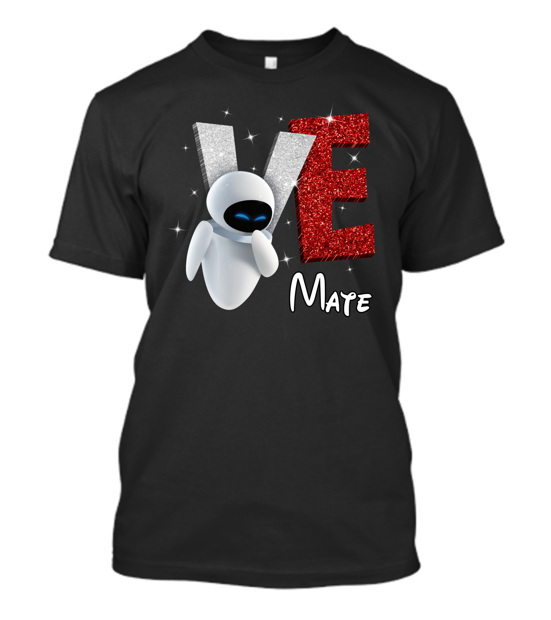 EVE Mate Sparkling Glitter Letters T-Shirt