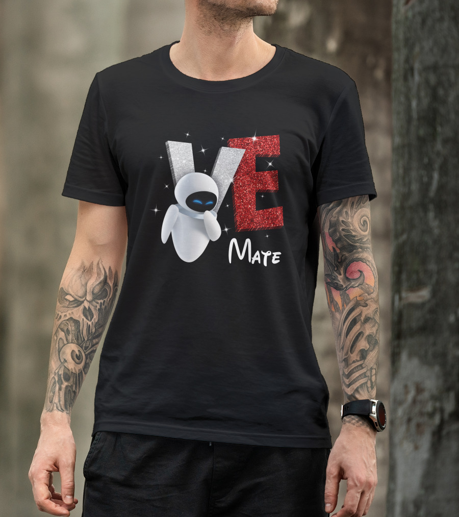 EVE Mate Sparkling Glitter Letters T-Shirt