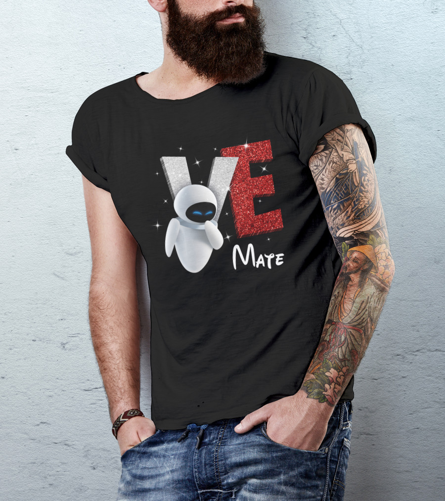 EVE Mate Sparkling Glitter Letters T-Shirt