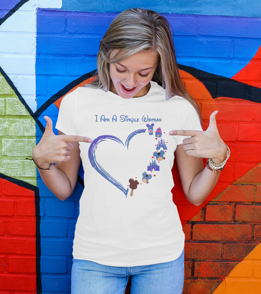 I Am A Simple Woman Mickey Castle Ice Cream Minnie Ears T-Shirt