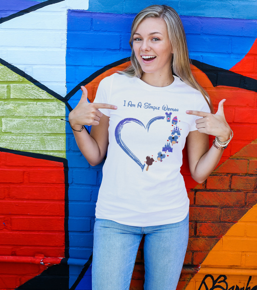 I Am A Simple Woman Mickey Castle Ice Cream Minnie Ears T-Shirt