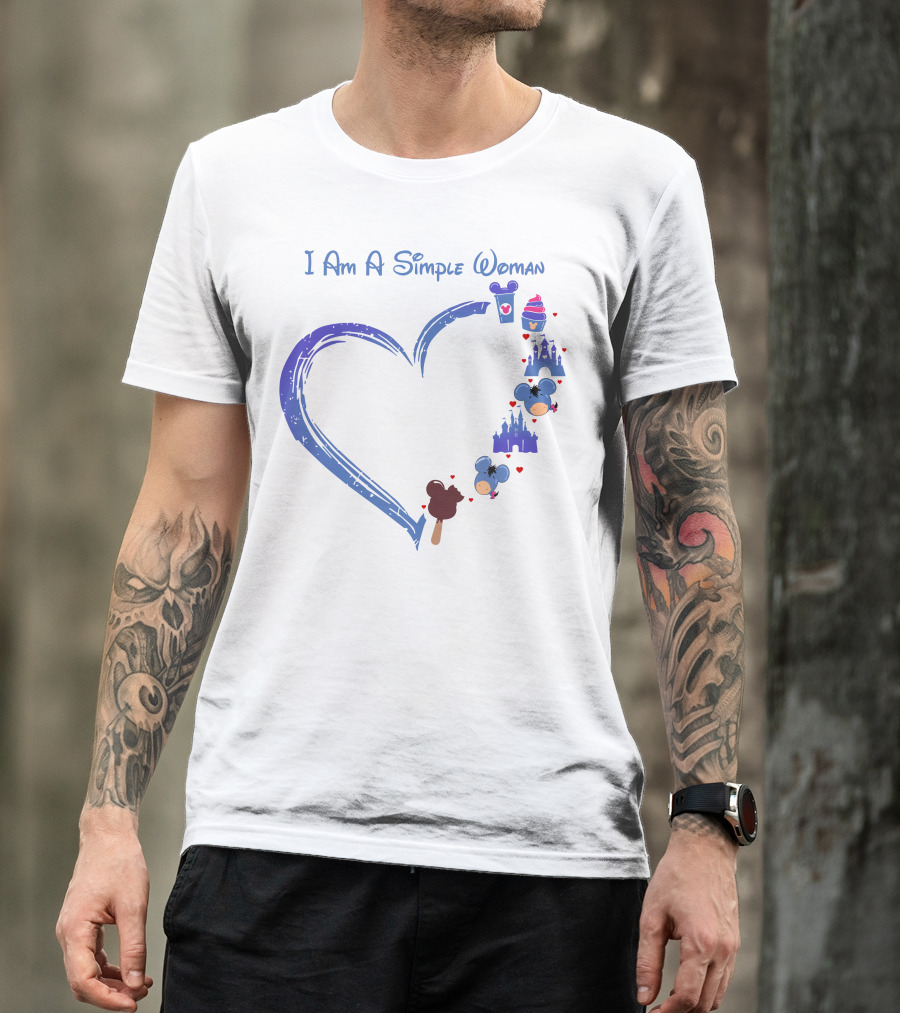 I Am A Simple Woman Mickey Castle Ice Cream Minnie Ears T-Shirt