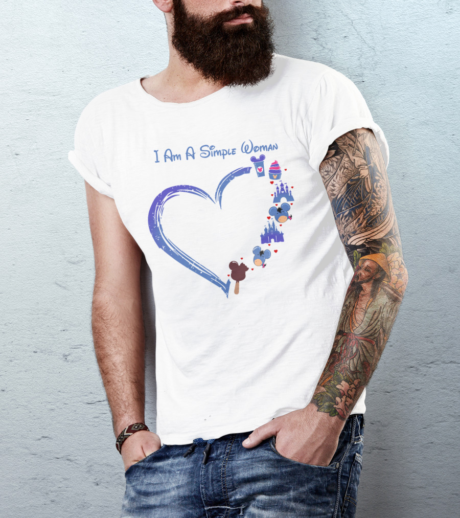 I Am A Simple Woman Mickey Castle Ice Cream Minnie Ears T-Shirt