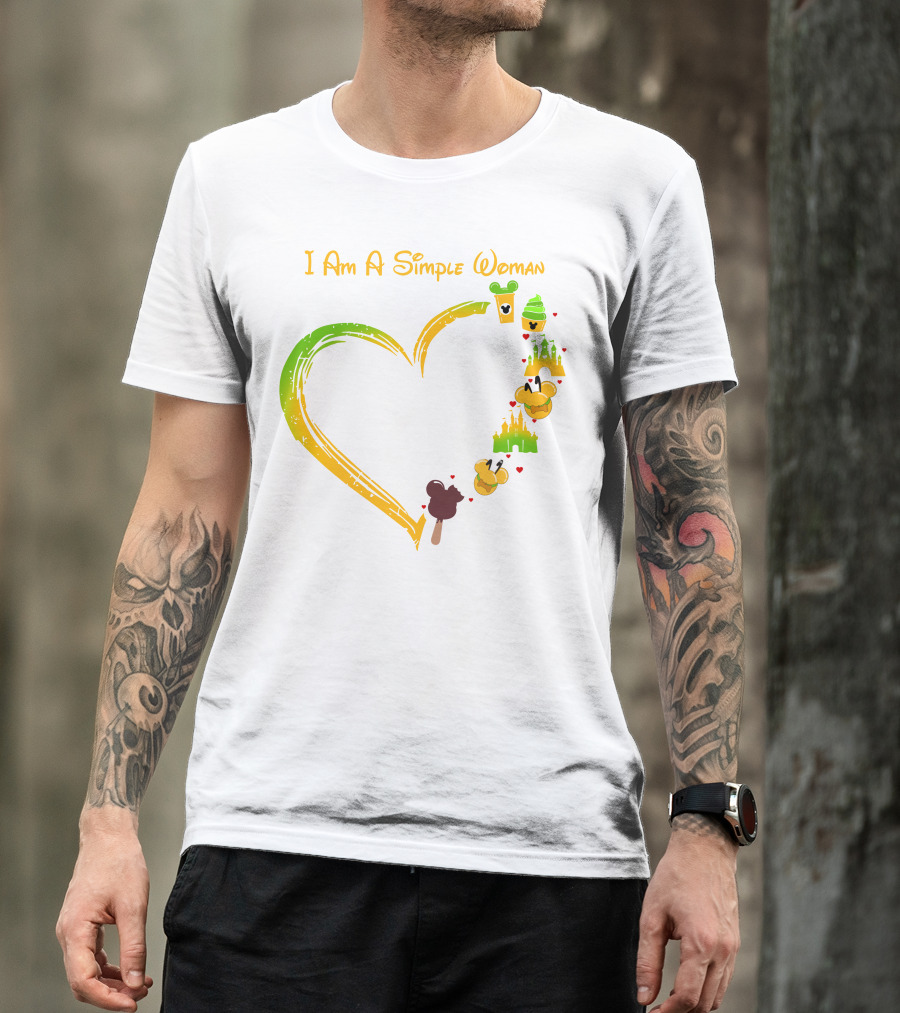 I Am A Simple Woman Heart Mouse Ears Ice Cream Castle T-Shirt