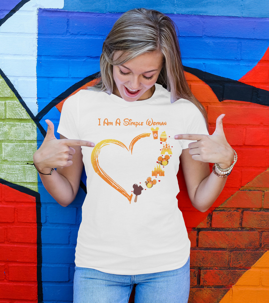 I Am A Simple Woman Mickey Treats Castle Heart T-Shirt