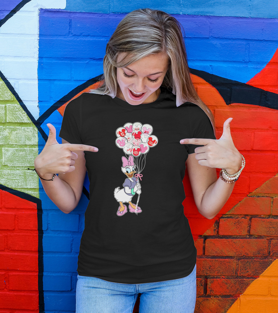 Daisy Duck Balloons Xo Love Minnie Mouse Icons T-Shirt
