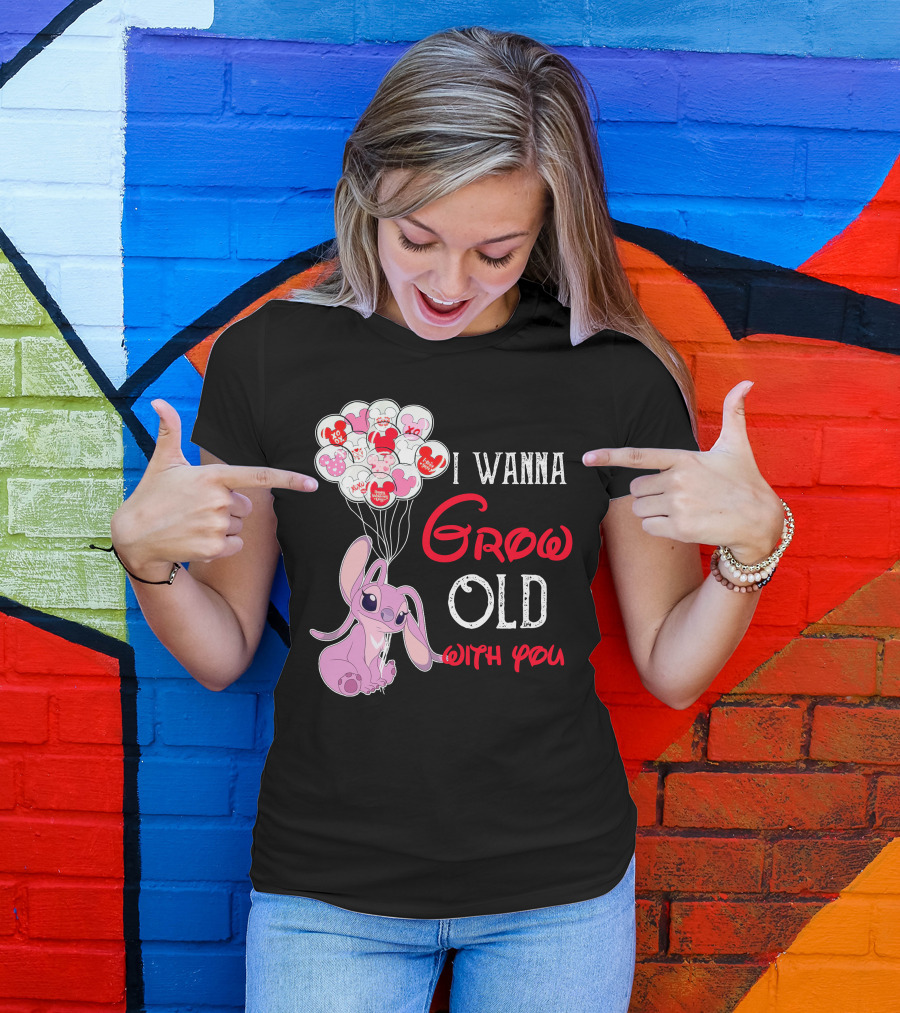 I Wanna Grow Old With You Angel Heart Balloons T-Shirt