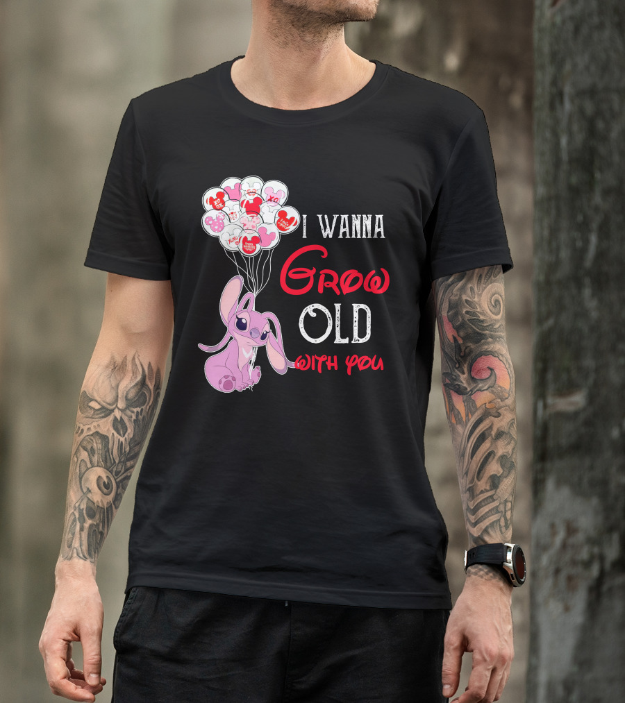 I Wanna Grow Old With You Angel Heart Balloons T-Shirt