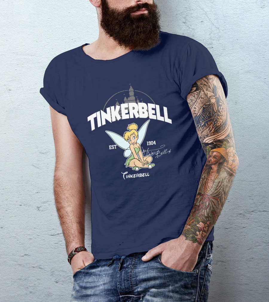 Tinkerbell Est 1904 Castle Background Disney Classic T-Shirt