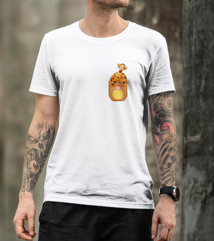Tigger In Pocket Disney Winnie The Pooh Character T-Shirt