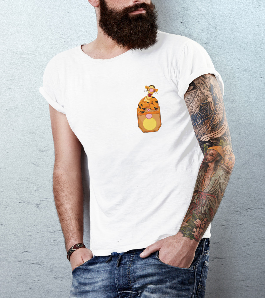 Tigger In Pocket Disney Winnie The Pooh Character T-Shirt