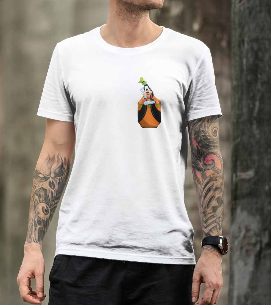 Goofy Disney Character In Pocket Style T-Shirt