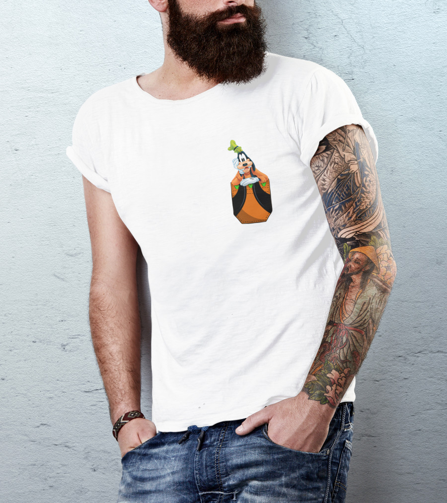Goofy Disney Character In Pocket Style T-Shirt