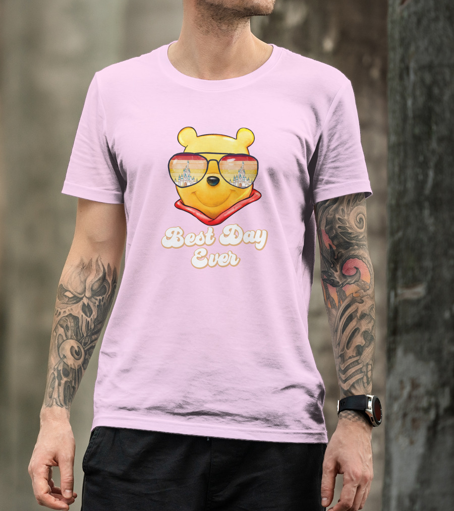 Best Day Ever Pooh Sunglasses Castle T-Shirt