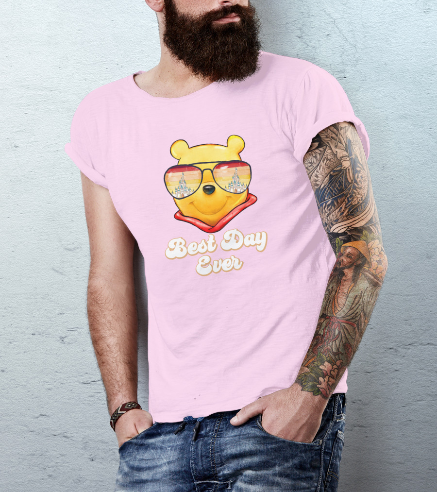 Best Day Ever Pooh Sunglasses Castle T-Shirt