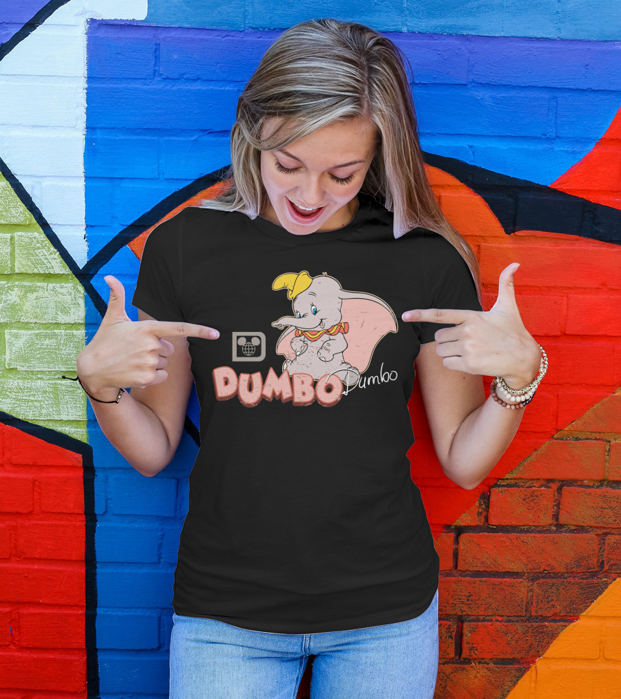 Dumbo Disney Classic Character Vintage Style With Mickey Mouse T-Shirt