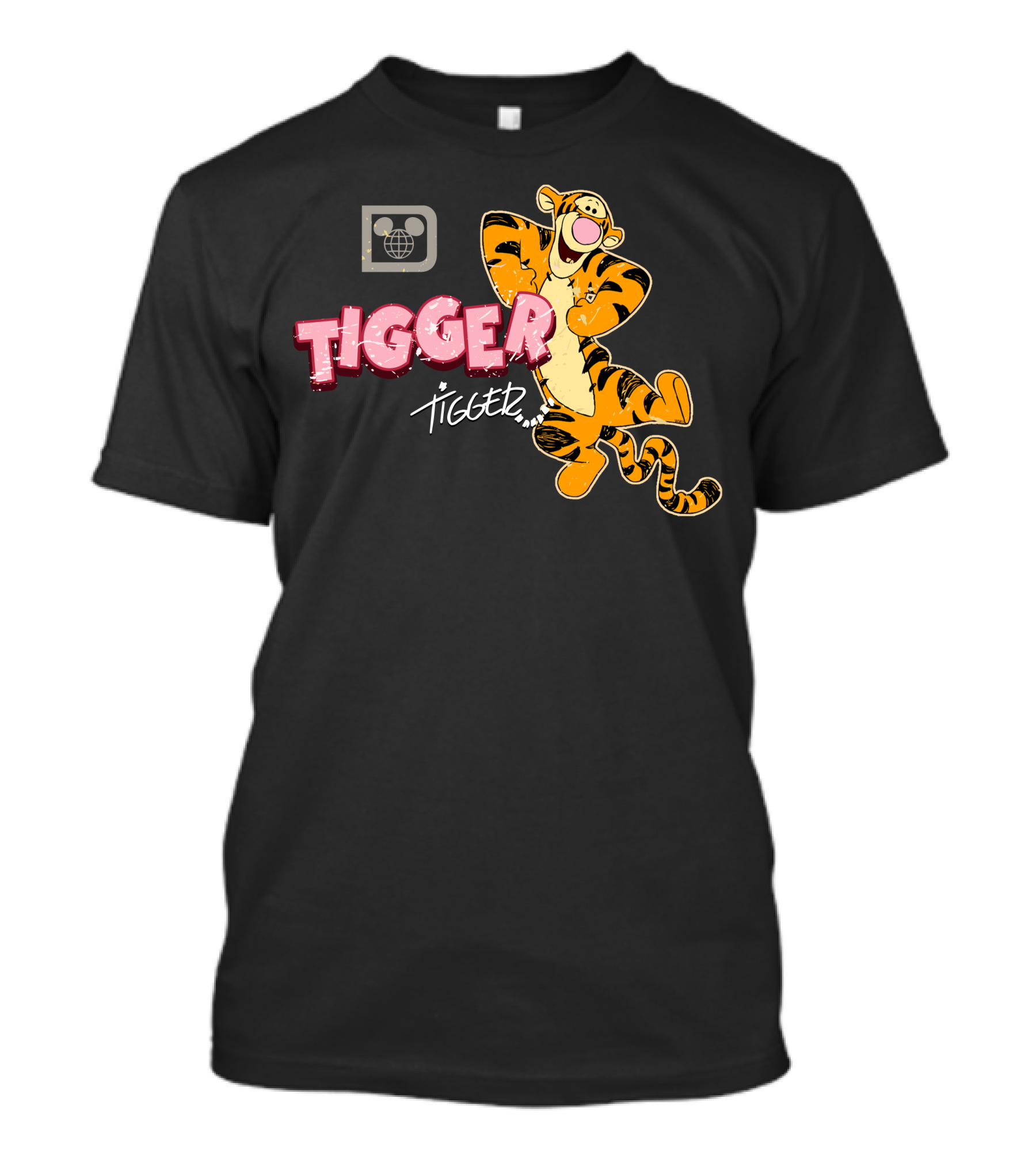 Tigger Disney Character Logo With Illustration And T-Shirt